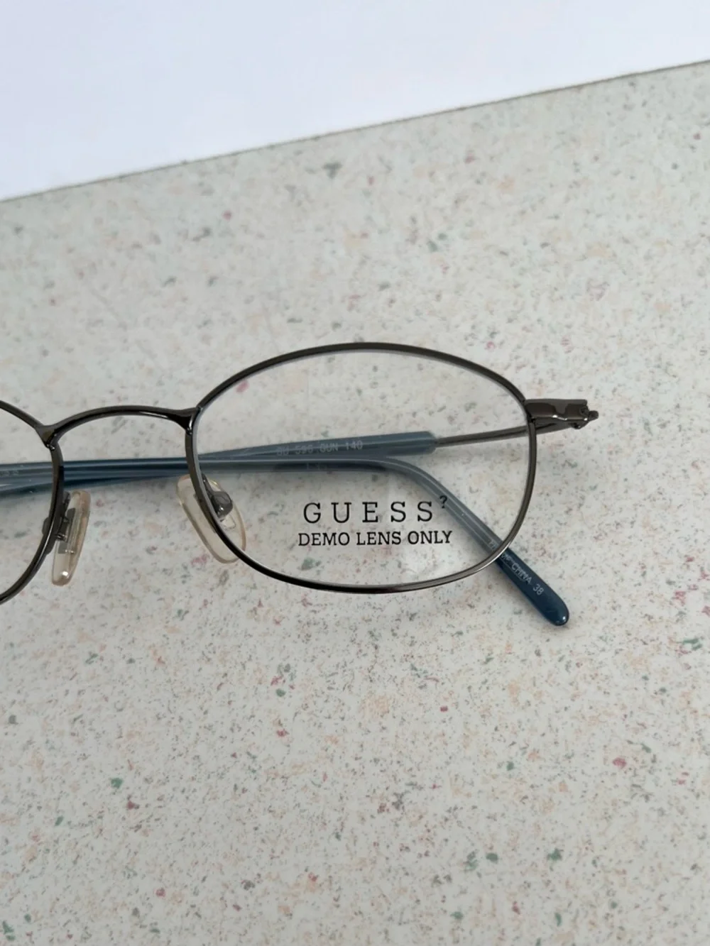 Vintage Guess Eyewear Gunmetal Wire Frames GU 596, 48/20 140 New Old Stock.